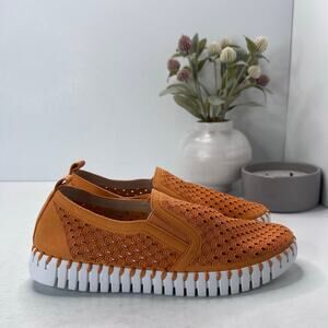 Ilse Jacobsen Tulip 139 Perforated Slip-On Loafer Sneaker Orange Women's 39/9